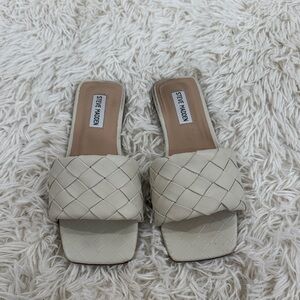 Steve Madden Women's Woven Cream Sandals